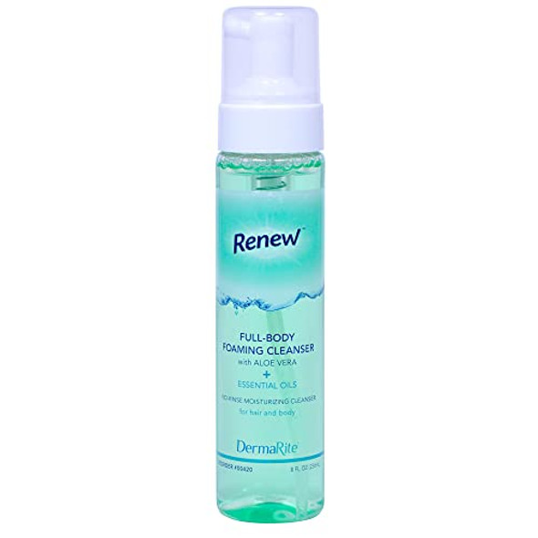 Dermarite'S Re Full-Body Foaming Cleanser - Rinse Bodywash Shampoo & Perineal Cleanser With Aloe Ph Balanced - Citrus Scent 8 Oz. 12 Count