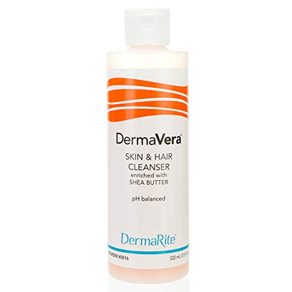 Dermarite Dermavera Skin & Hair Cleanser - Shampoo And Body Wash With Moisturizing Shea Butter Ph Balanced - 7.5 Oz. 6 Count