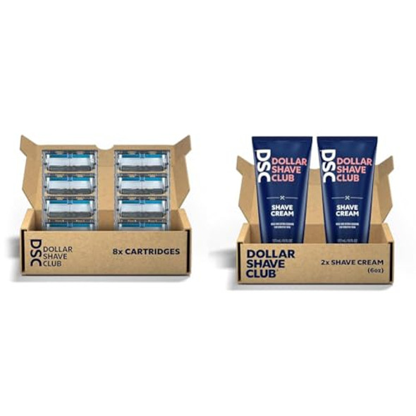 Dollar Shave Club 6 Blade 8 Count Razor Refills And 2 Pack Shave Cream With Aloe And Oils Dollar Shave Club 6 Blade 8 Count Razor Refills And 2 Pack Shave Cream With Aloe And Oils