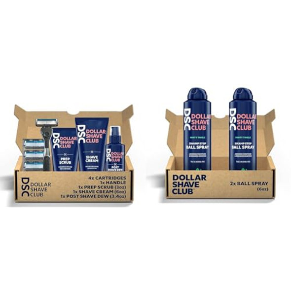 Dollar Shave Club 6-Blade Ultimate Shave Bundle Diamond Grip Club Series Razor Handle & Butter For Sensitive Skin A Translucent Shaving Cream & Gel Alternative