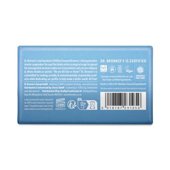 Dr. Bronner'S - Pure-Castile Bar Soap (Baby Unscented 5 Ounce) - Made With Organic Oils For Face Body And Hair Gentle For Sensitive Skin And Babies No Added Fragrance Biodegradable Vegan