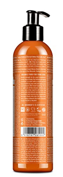 Dr. Bronner'S 3-In-1 Orange & Lavender Organic Hand And Body Lotion Made With Organic Oils Used For Hands Face And Body Fair Trade & Vegan Friendly 236Ml Recycled Bottle