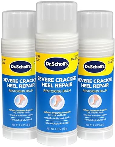 Dr. Scholl'S Severe Cracked Heel Repair Restoring Balm 2.5Oz With 25% Urea For Dry Cracked Feet Heals And Moisturizes For Healthy Feet