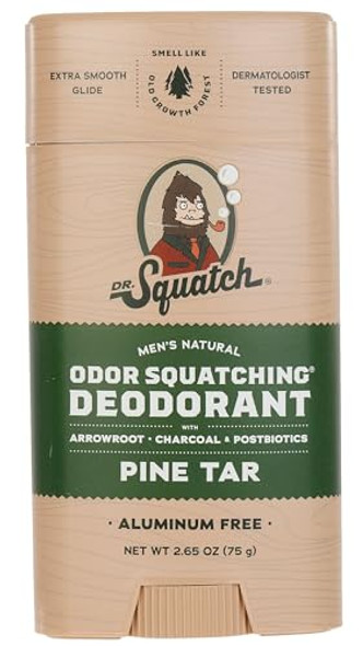 Dr. Squatch Natural Deodorant For Men – Odor-Squatching Men'S Deodorant Aluminum - Pine Tar (2.65 Oz) Dr. Squatch Natural Deodorant For Men – Odor-Squatching Men'S Deodorant Aluminum - Pine Tar (2.65 Oz)