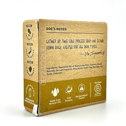 Dr. Squatch All Natural Bar Soap For Men With Zero Grit Gold Moss