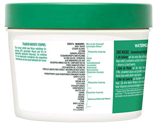 Garnier Hair Mask Watermelon Hairfood Moisturising 3-In-1 Mask Gently Detangles Fine Hair And Gives Unrivalled Shine Fructis 390 Ml