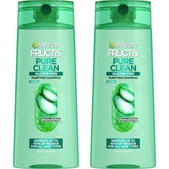 Garnier Fructis Pure Clean Purifying Shampoo Silicone- 22 Fl Oz 2 Count (Packaging May Vary)