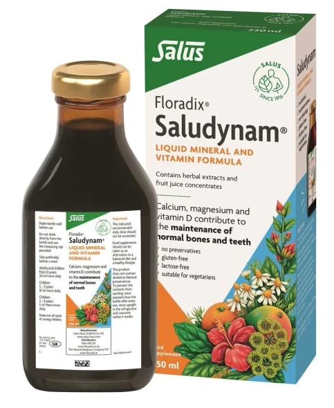 Floradix Saludynam Liquid Calcium Magnesium Zinc and Vitamin D  250ml