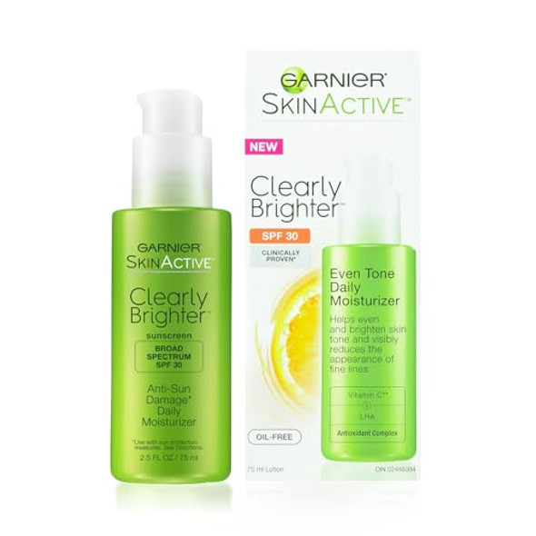 Garnier Skinactive Clearly Brighter Spf 30 Face Moisturizer With Vitamin C 2.5 Fl Oz (75Ml) 1 Count (Packaging May Vary)