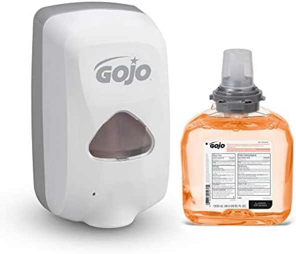 Gojo Premium Foam Antibacterial Handwash Fresh Fruit Scent Tfx Starter Kit 1-1200 Ml Foam Hand Soap Refill + 1 Tfx Dove Grey Touch- Soap Dispenser - 5362-D1