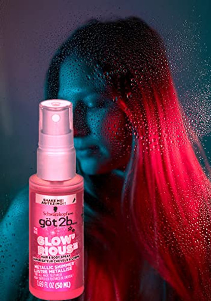 Got2B Glow'Rious Metallic Shimmer Hair Glitter & Body Glitter Duel Spray 1.69Oz (Pink)