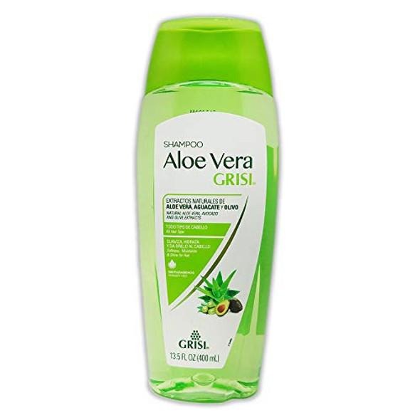 Grisi Aloe Vera Shampoo Moisturizing Shampoo With Aloe Vera Extract Paraben- Hair Product For Soft And Shiny Hair 2-Pack Of 13.5 Fl Oz Each 2 Bottles