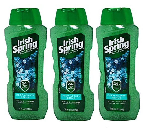 Irish Spring Body Wash Deep Action Scrub 18 Oz (Pack Of 3)