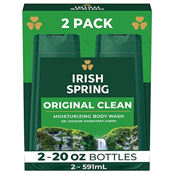 Irish Spring Original Clean Body Wash 20 Oz 2 Pack & Moisture Blast Body Wash 30 Oz Pump