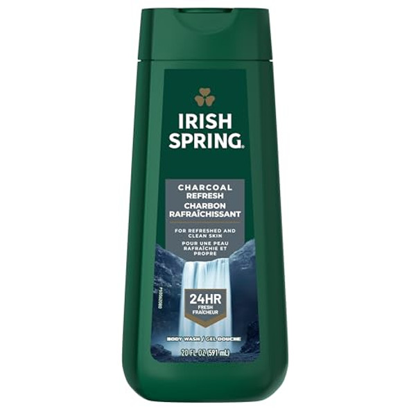 Irish Spring Men'S Body Wash Shower Gel Charcoal Refresh 20 Fl Oz (Pack Of 4)