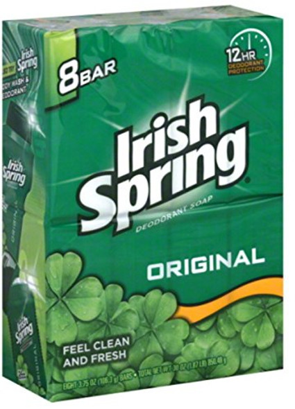 Irish Spring Deodorant Bar Soap Original 3.75 Oz Bars 8 Ea (Pack Of 4)