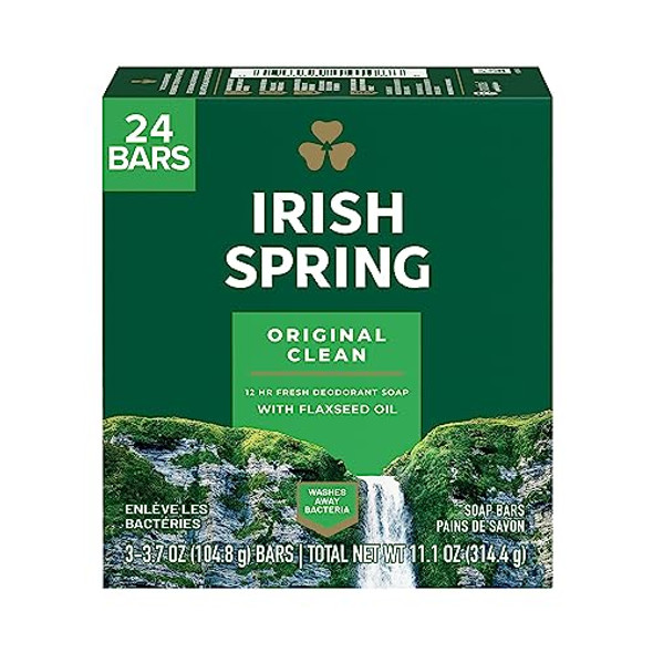 Irish Spring Bar Soap For Men Original Clean Smell Fresh And Clean For 12 Hours & Speed Stick Men'S Deodorant Regular 3 Ounce