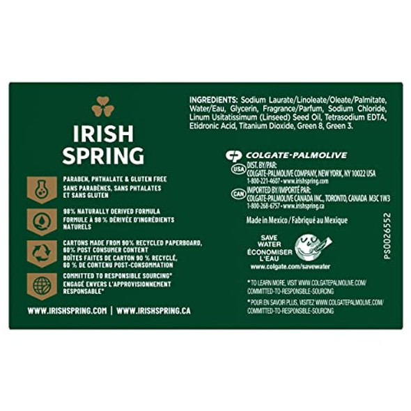 Irish Spring Deodorant Bar Soap Original 3.75 Oz Bars 3 Ea (Pack Of 11)