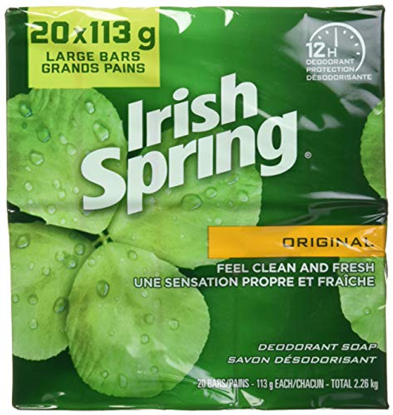Irish Spring Deodorant Soap Original Scent - 20 Ct