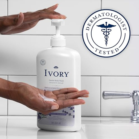 Ivory Gentle Body Wash Designed For The Whole Family Of Dyes Heavy Perfumes Parabens Phthalates & Silicones Lavender Scent 35 Oz