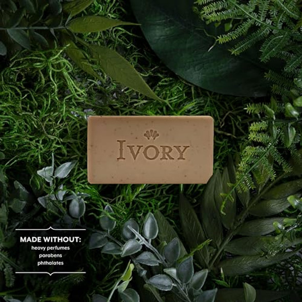 Ivory Exfoliating Bath Bar Soap Designed For Whole Family With Plant-Based Cleansers Made Without Heavy Perfumes Parabens Or Phthalates Warm Vanilla + Oat Milk Scent 3.17 Oz (8 Count)