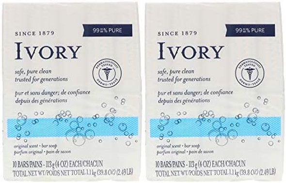 Ivory Original 10-Count: Bath Size Bars (4 Oz) 38.8 Ounce (Pack Of 2)