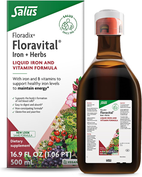 Floradix Liquid Iron Formula, 500ml