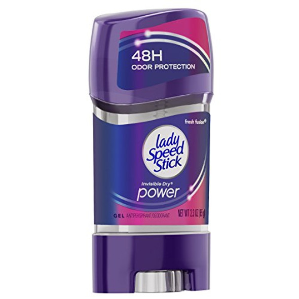 Lady Speed Stick Invisible Dry Power Antiperspirant Deodorant Gel For Women Fresh Fusion - 2.3 Ounce (6 Pack)