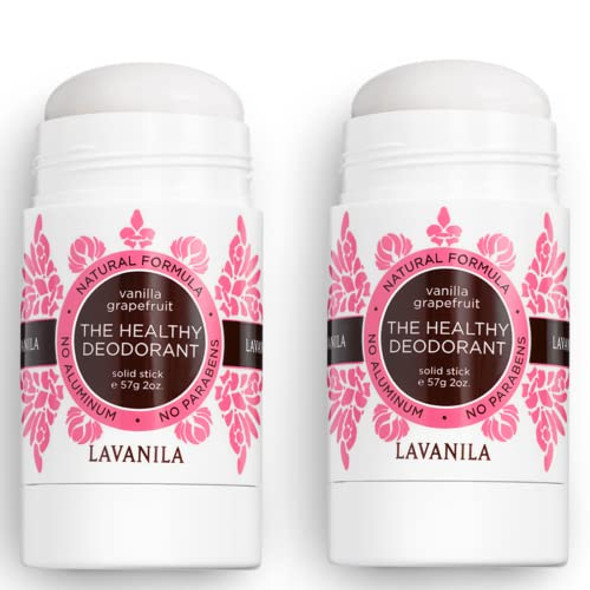 Lavanila Vanilla Grapefruit Deodorant (2-Pack) + Hair & Body Perfume Mist - Bright & Fresh With Madagascar Vanilla & Juicy Grapefruit