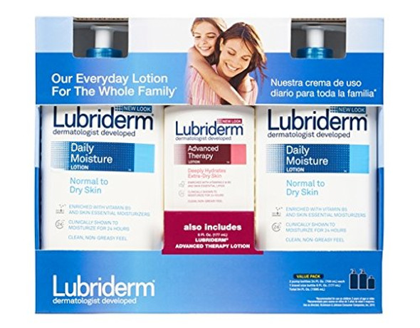 Lubriderm Daily Moisture Lotion (Normal To Dry Skin) + Advanced Therapy Lotion (Extra Dry Skin) Value Pack 2/24Oz + 1/6 Oz Total 54 Oz Lubriderm Daily Moisture Lotion (Normal To Dry Skin) + Advanced Therapy Lotion (Extra Dry Skin) Value Pack 2/24Oz + 1/6 Oz Total 54 Oz