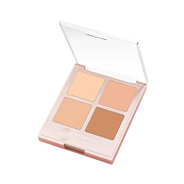 Mineral Fusion Makeup Concealer Palette Quad 4 Light To Neutral Shades .35 Oz Indulgence Cream Contour Palette With Vitamin E C Conceal Blemishes