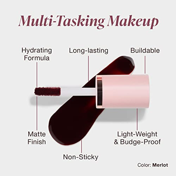 Mineral Fusion 2-In-1 Lip & Cheek Stain Rose 0.10 Fl Oz Rosey Pink Hydrating Long-Lasting Matte Lip And Cheek Color