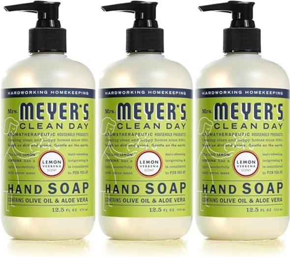 Mrs. Meyer'S Clean Day Liquid Hand Soap Cruelty- And Biodegradable Hand Wash Made With Essential Oils Lemon Verbena Scent 12.5 Oz (Pack Of 3) Mrs. Meyer'S Clean Day Liquid Hand Soap Cruelty- And Biodegradable Hand Wash Made With Essential Oils Lemon Verbena Scent 12.5 Oz (Pack Of 3)