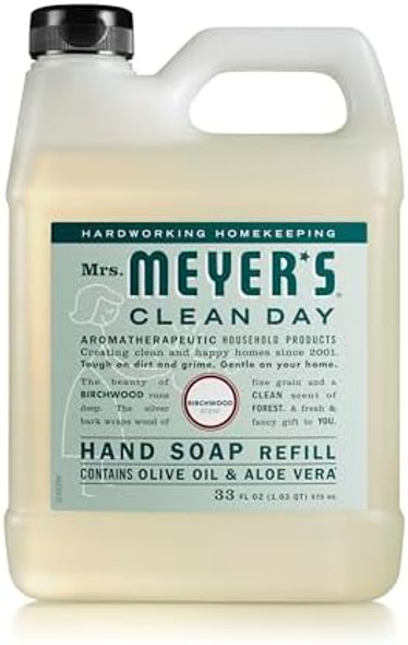 Mrs. Meyer'S Clean Day Liquid Hand Soap Refill Birchwood Scent 33 Ounce Bottle