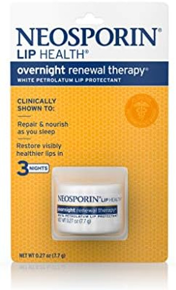 Neosporin Lip Health Overnight Healthy Lips Real Therapy Petrolatum Lip Protectant 0.27Oz. (Pack Of 2)