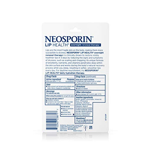 Neosporin Lip Health Overnight Real Therapy 0.27 Oz (Pack Of 3)