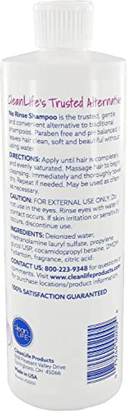 No-Rinse Shampoo 16 Fl Oz - Leaves Hair Fresh Clean And Odor- Rinse- Formula (Pack Of 2)