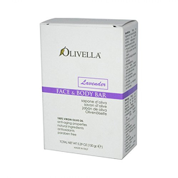 Olivella Face And Body Bar Soap Lavender 5.29 Ounce