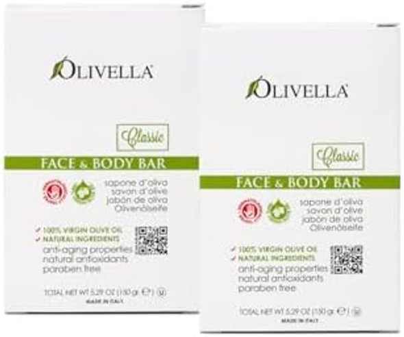 Olivella Soap Bar 5.29 Ounce Face & Body (156Ml) (2 Pack)