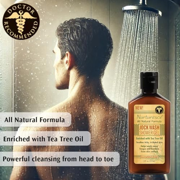 Pedifix Nurturesce Jock Wash Shower Gel 6 Fluid Ounce - Tea Tree Oil Enriched Anti-Fungal Soothes Itchy Irritated Skin Natural Body Wash (Packaging May Vary) Pedifix Nurturesce Jock Wash Shower Gel 6 Fluid Ounce - Tea Tree Oil Enriched Anti-Fungal Soothes Itchy Irritated Skin Natural Body Wash (Packaging May Vary)