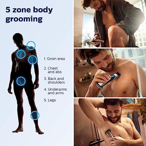 Philips Bodygroom 7000 Series Showerproof Groin And Body Trimmer For Men Precise Body Grooming Adjustable Comb Safe Even Below The Belt 80 Min. Runtime Model Bg7040/42