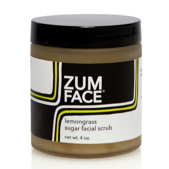 Zum Indigo Wild Face Sugar Facial Scrub - Natural Sugar Scrub - Soothing Facial Exfoliator With Jojoba Oil Coconut Oil & Olive Oil - Lemongrass - 4 Oz