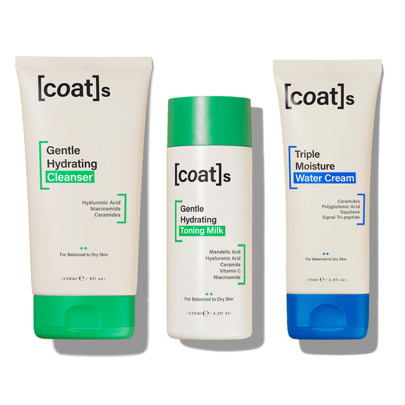 Coats Skinsentials Bundle – Cleanser 5 oz, Toner 4.2 oz & Moisturizer 2.5 oz – 3-Step Regimen Protects the Skin Barrier with Ceramides, For Women and Men