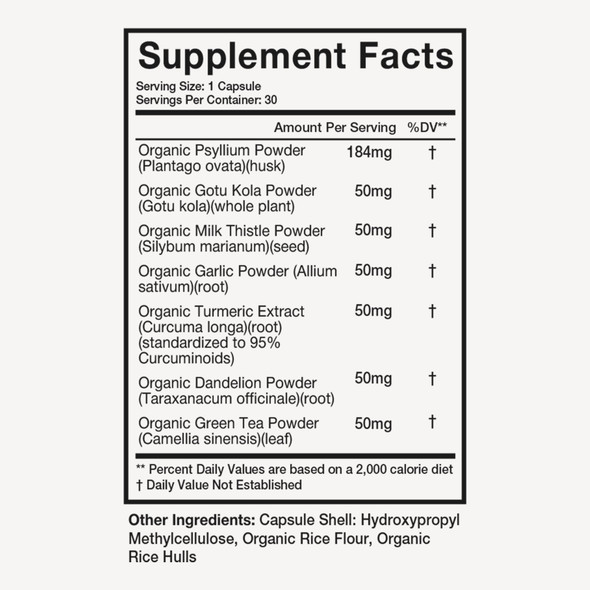 Terra Health Essentials Detox Cleanse for Women and Men - Support Gut Health, and Digestion - with Psyllium Powder and Turmeric Extract