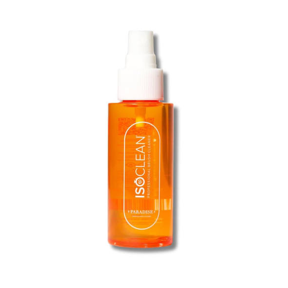 ISOCLEAN Professional Brush Cleaner 3 fl oz - Paradise - Makeup Brush Cleaner for Cosmetic Tools, Cleans Bristles, Scented No-Rinse Formula Dries in 60 Seconds, Vegan, Not Tested on Animals, Spray Top