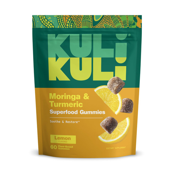 Kuli Kuli Super Energy Gummies - Energy Supplements with Moringa Caffeine-Free Natural Energy Booster - 60 Non-GMO Gluten-Free Moringa Gummies Lemon Flavor