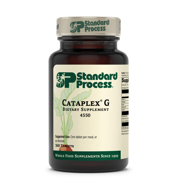 Standard Process Cataplex G - Whole Food Nervous System Supplements, Metabolism, Brain Supplement and Liver Support with Calcium Lactate, Riboflavin, Wheat Germ, Choline and More - 360 Tablets