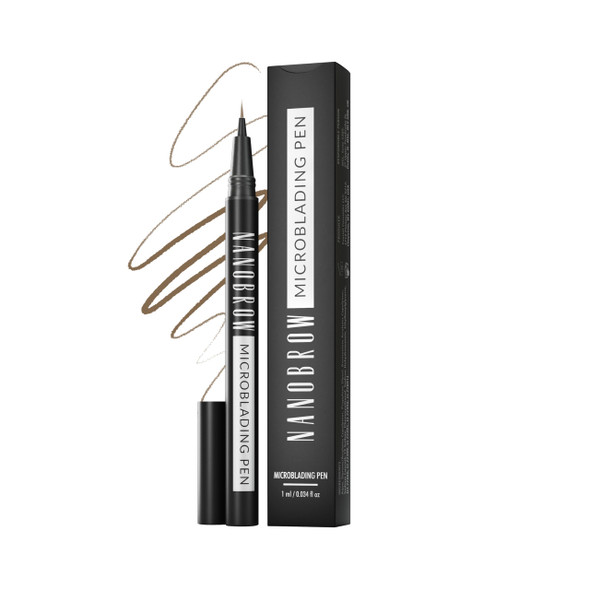 NANOBROW Microblading Pen Warm Brown - Enhancing, Thickening, Eyebrow Fillinging, Eyebrow Filling. Brow pen with ultra-thin tip