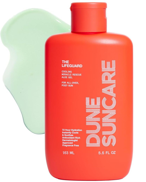 DUNE SUNCARE The Lifeguard Aloe Vera Sunburn Gel – After Sun Protection for Sunburn Relief with Minty Cooling – Fast-Absorbing Formula for Sun-Exposed Skin – Vegan Non-Sticky Hydrating Formula (5.5 Fl Oz)