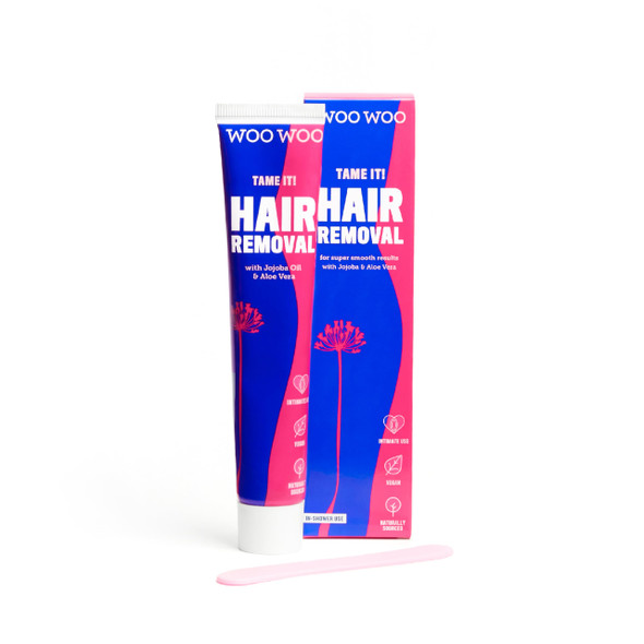 WooWoo  Tame It In-Shower Natural Hair Removal Depilatory Cream  No Irritation Vegan Hair Remover For Sensitive Skin  Legs Bikin Intimate Areas 3.4 oz 100 ml